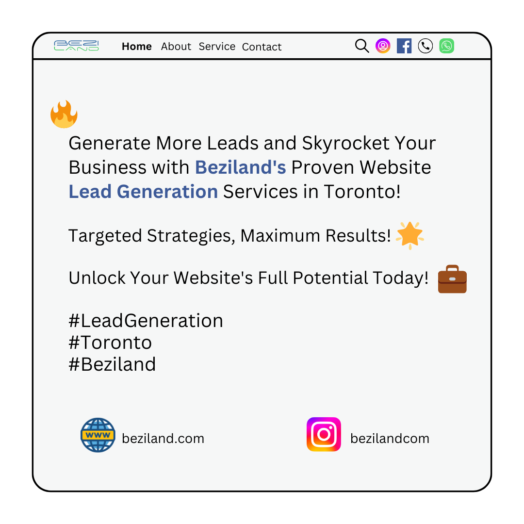 Generate More Leads and Skyrocket Your Business with Beziland's Proven Website Lead Generation Services in Toronto!